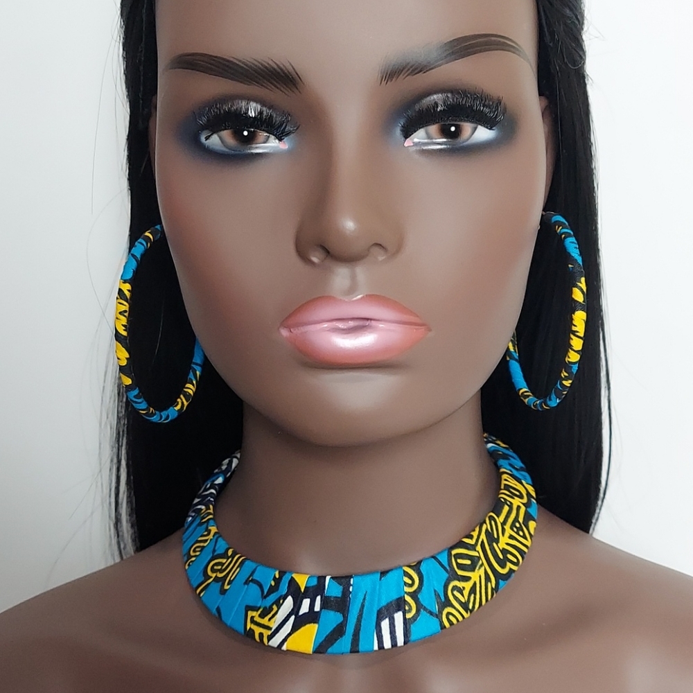 African kente dashiki handmade jewelry set